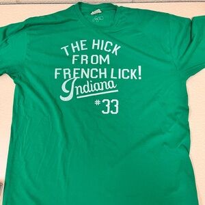 HOMAGE - Larry bird - hick from French lick 
Green Graphic T-Shirt